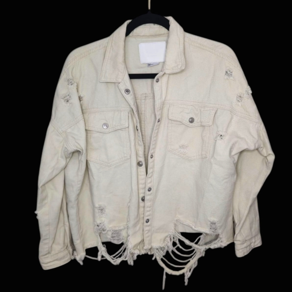 Distressed Cream Jacket